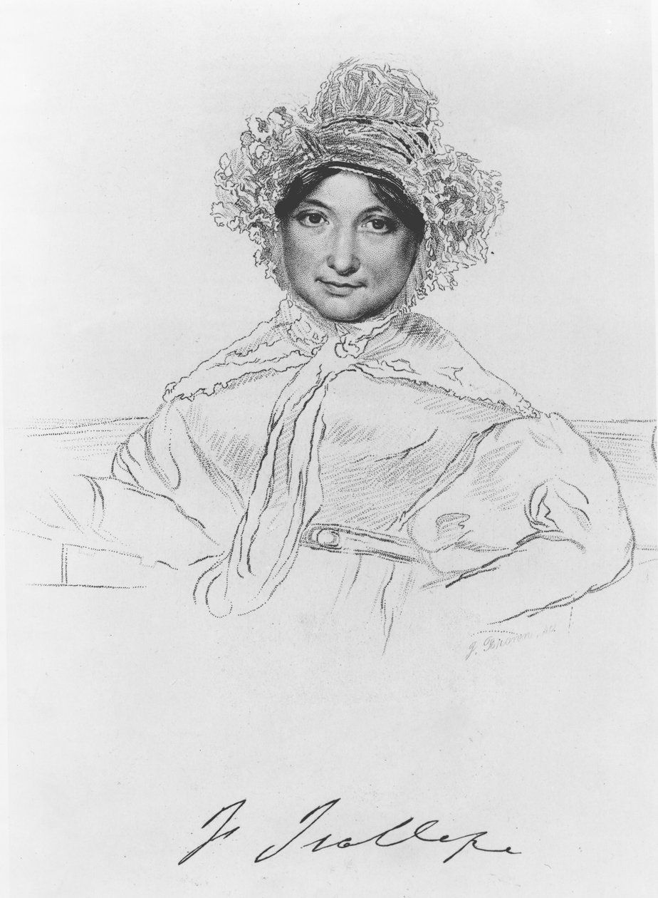 Frances Trollope (1780-1863) gravée par F.Brown - English School