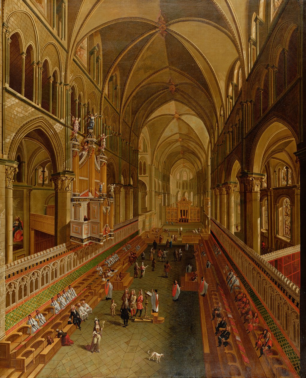 Intérieur de la cathédrale de Canterbury, vers 1675-1700 - English School