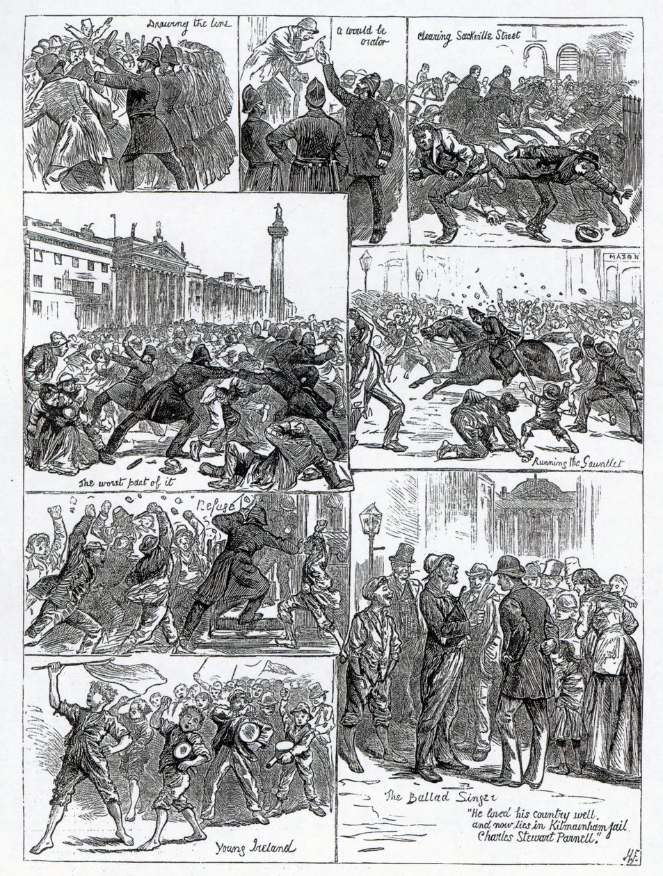 Agitation de la Ligue agraire irlandaise, illustrations de 