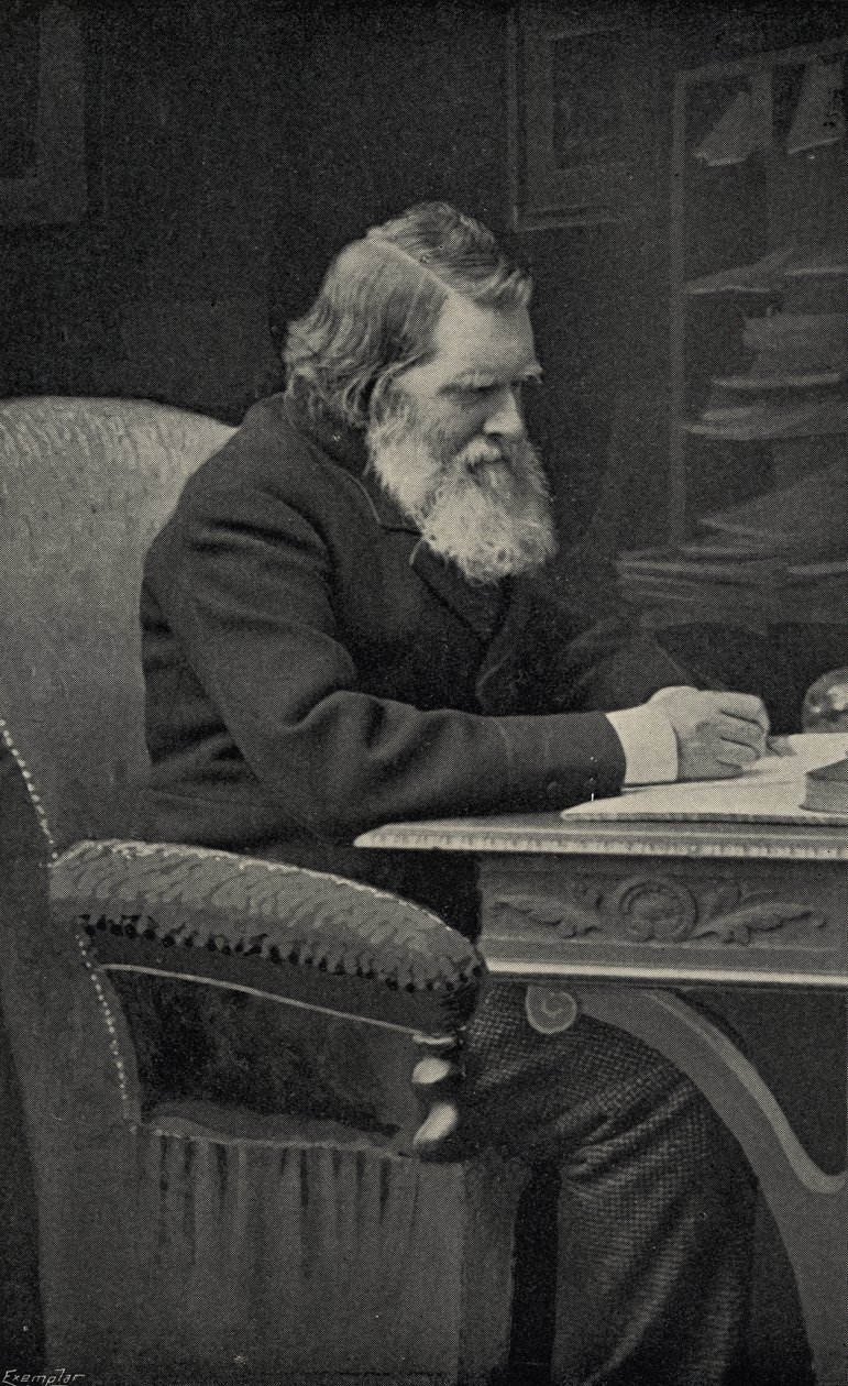 John Ruskin (1819-1900) dans son étude - English School