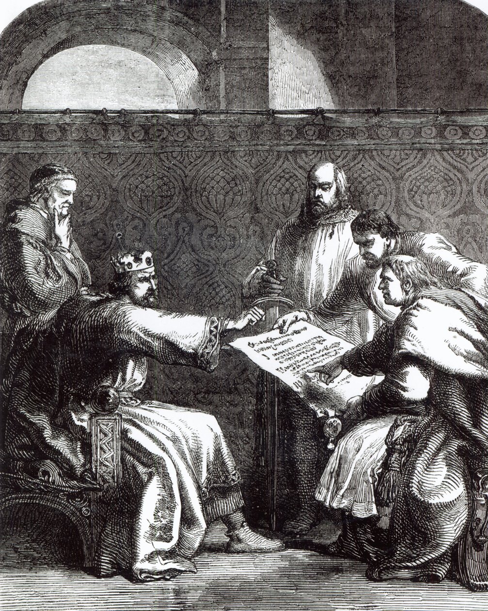 Le roi Jean refusant de signer la Magna Carta lorsqu