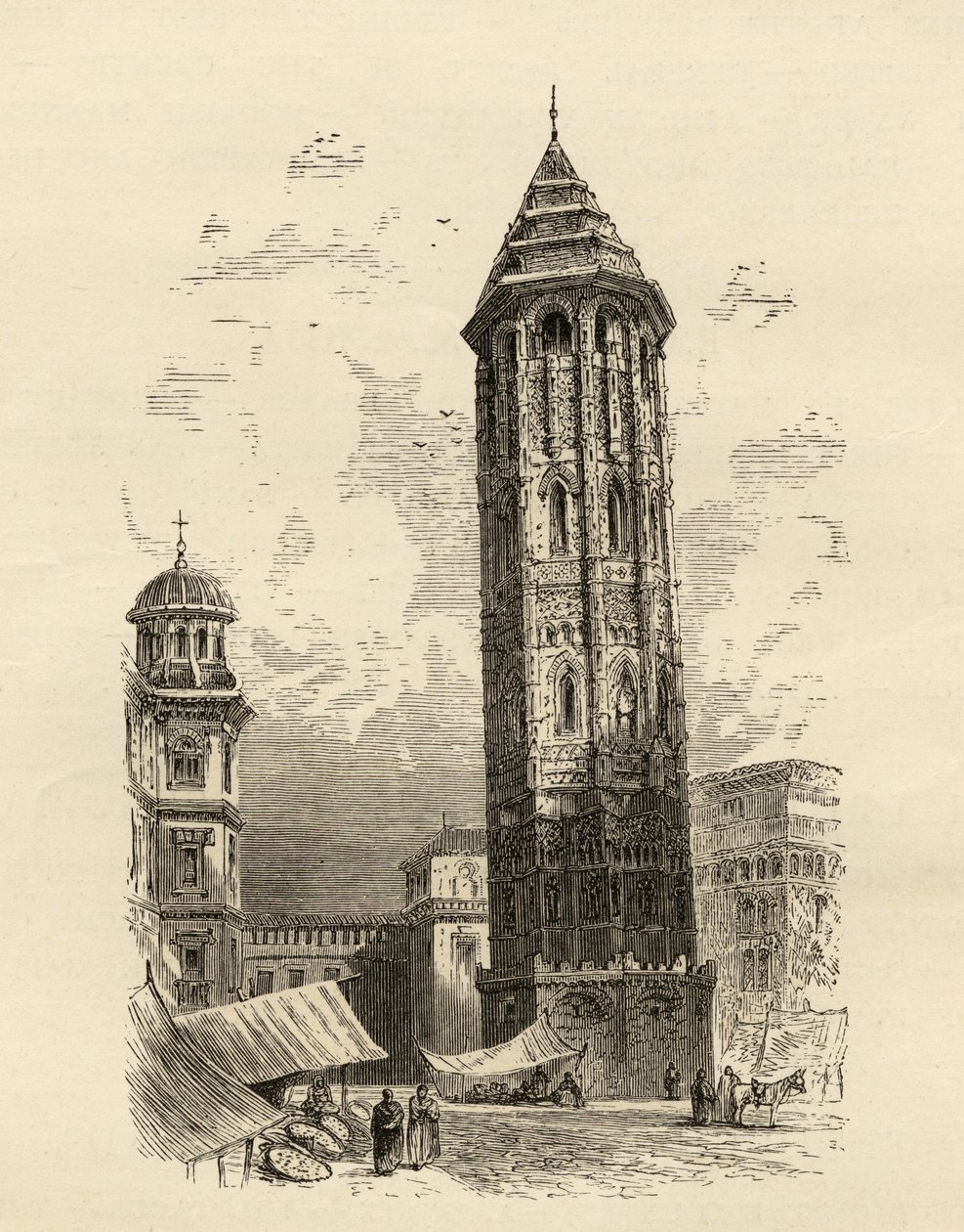 Tour penchée de Saragosse, illustration de 