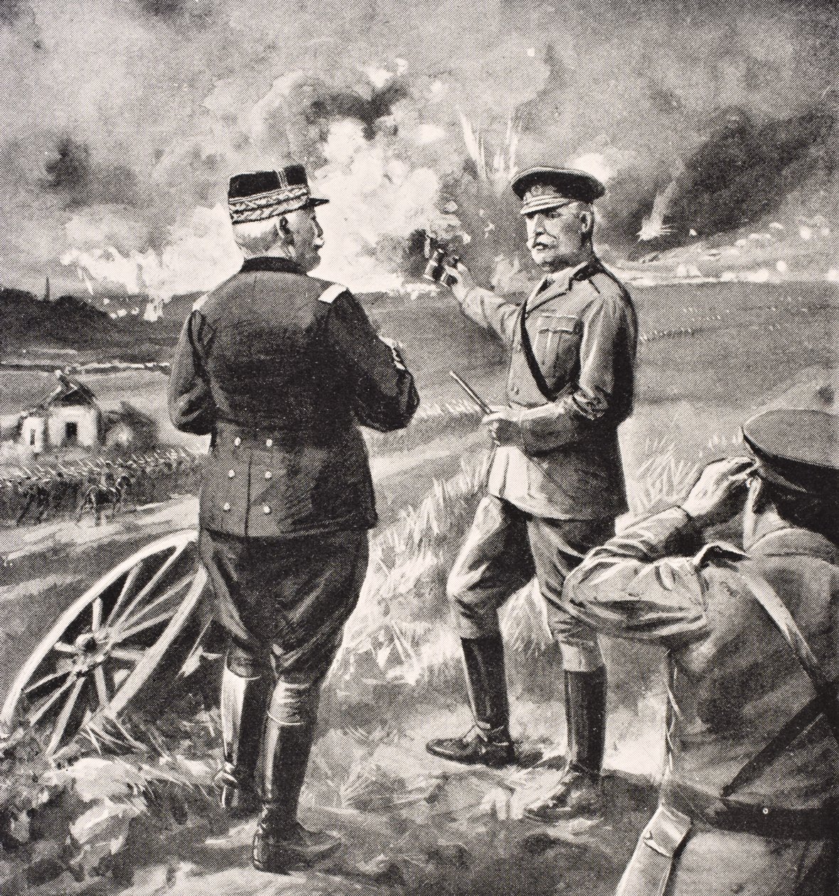 Lord Kitchener et le général Joffre sur le front occidental, 1915, de 
