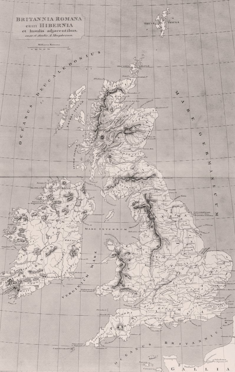 Carte de la Bretagne romaine avec l
