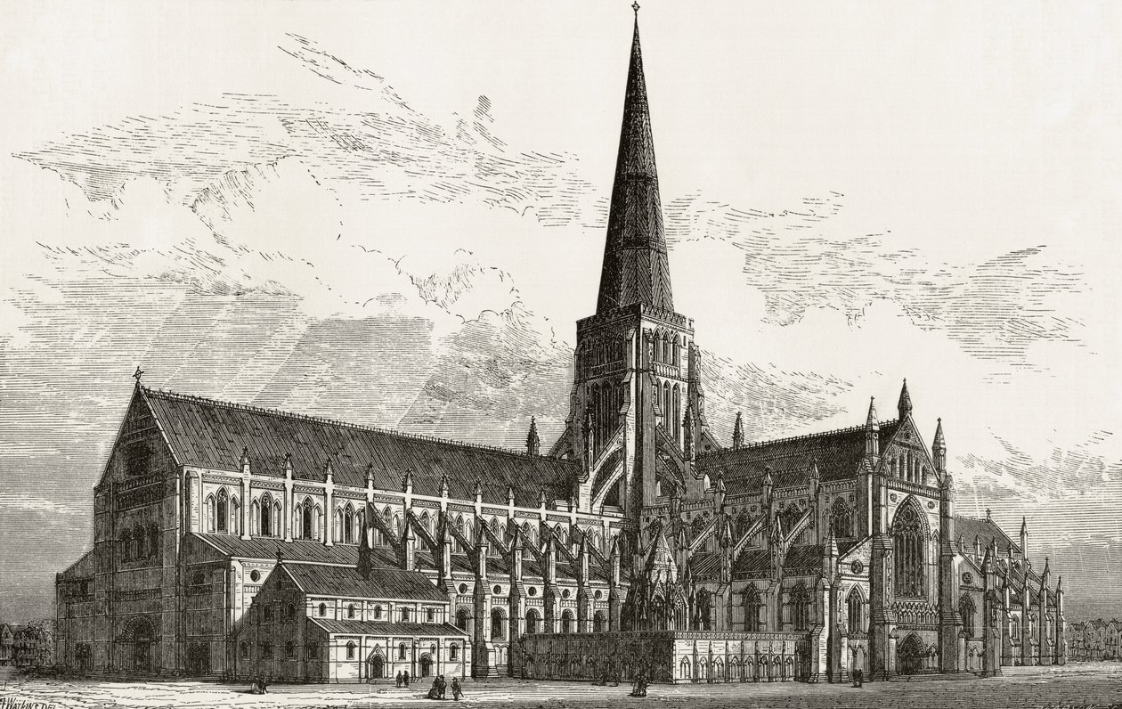 Ancienne cathédrale Saint-Paul vue du sud-ouest, de 
