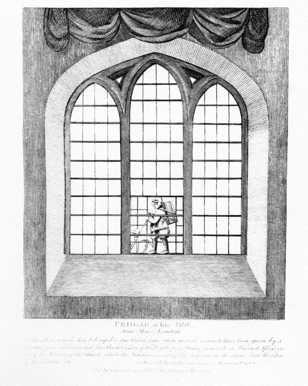 Colporteur et son chien, Saint Mary Lambeth, 1791 - English School