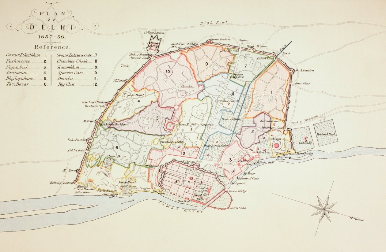 Plan de Delhi, 1883 - English School