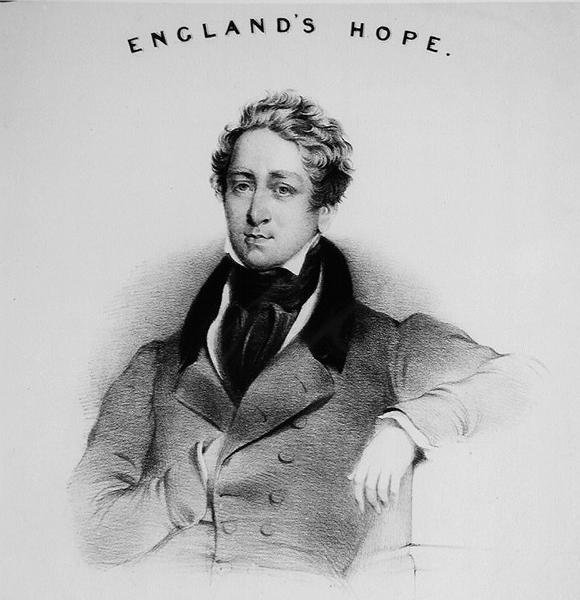 Portrait de Robert Peel (1788-1850) pour la couverture de Englands Hope chanté lors des réunions conservatrices - English School
