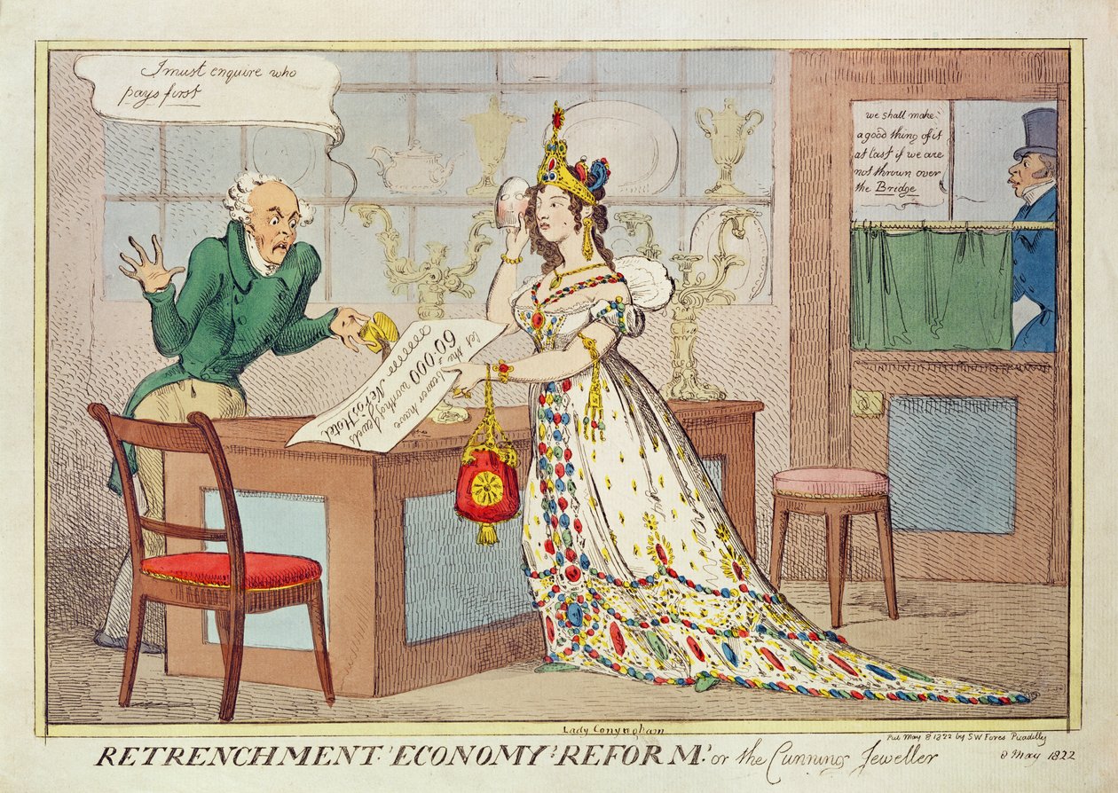 Réforme économique de la réduction, ou le bijoutier rusé, 1822 - English School