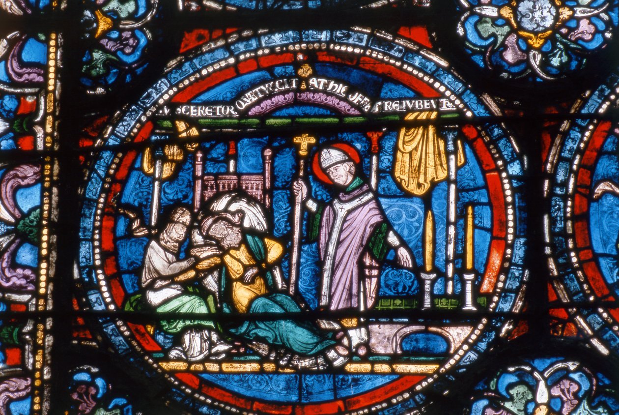 Scène de la vie de Saint Thomas Becket, fenêtres de la chapelle de la Trinité, c.1220 - English School
