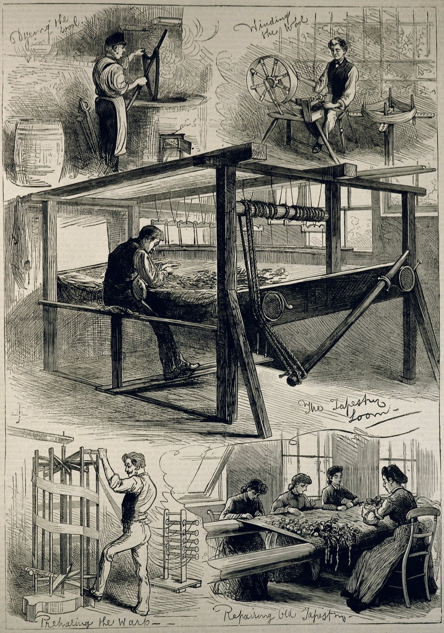 Croquis de la Manufacture Royale de Tapisseries à Windsor, de 