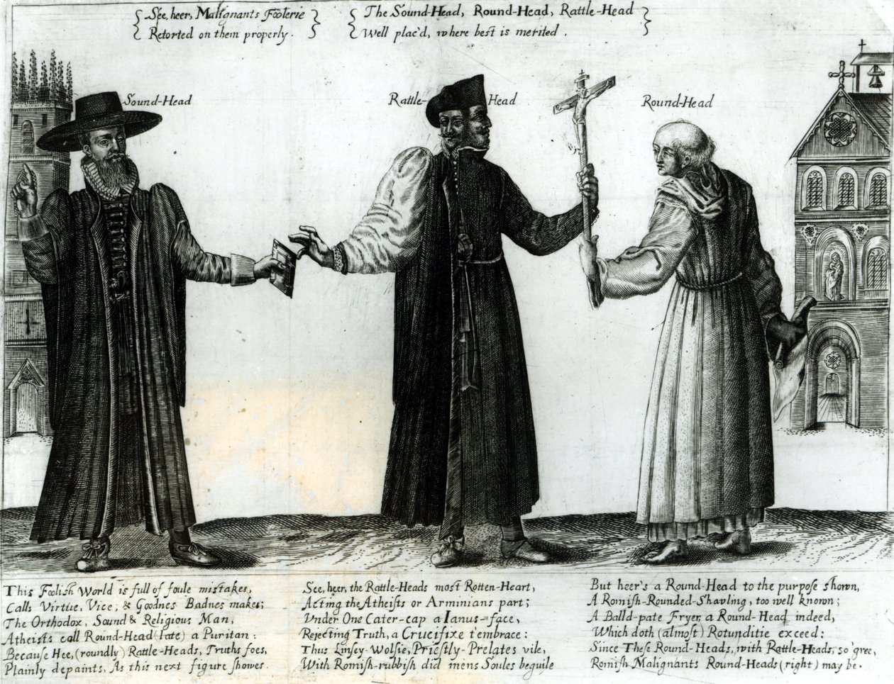 Soundhead, Rattlehead, Roundhead, 1642 - English School