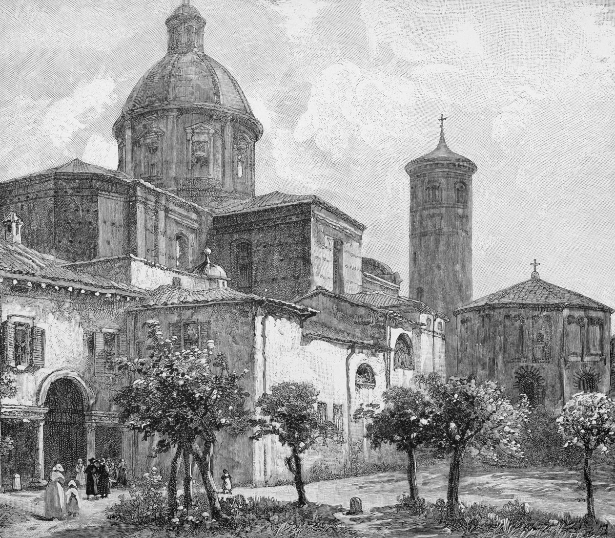 La cathédrale et le baptistère, Ravenne, Italie, de 
