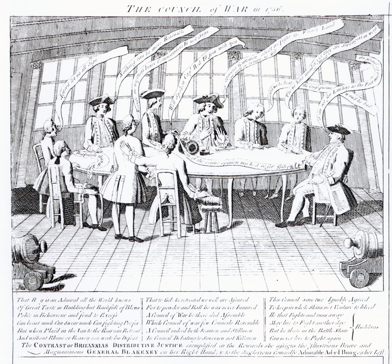 Le Conseil de guerre en 1756 - English School