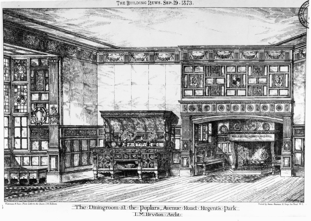 La salle à manger aux Peupliers, Avenue Road, Regents Park, de 