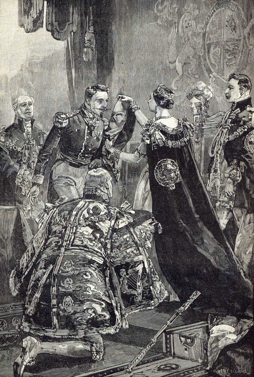 La reine investissant l