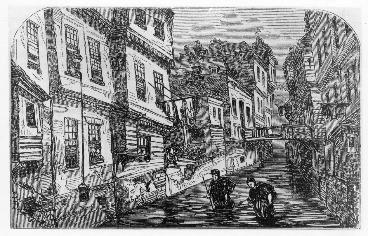 La rivière Fleet, vers 1880 - English School