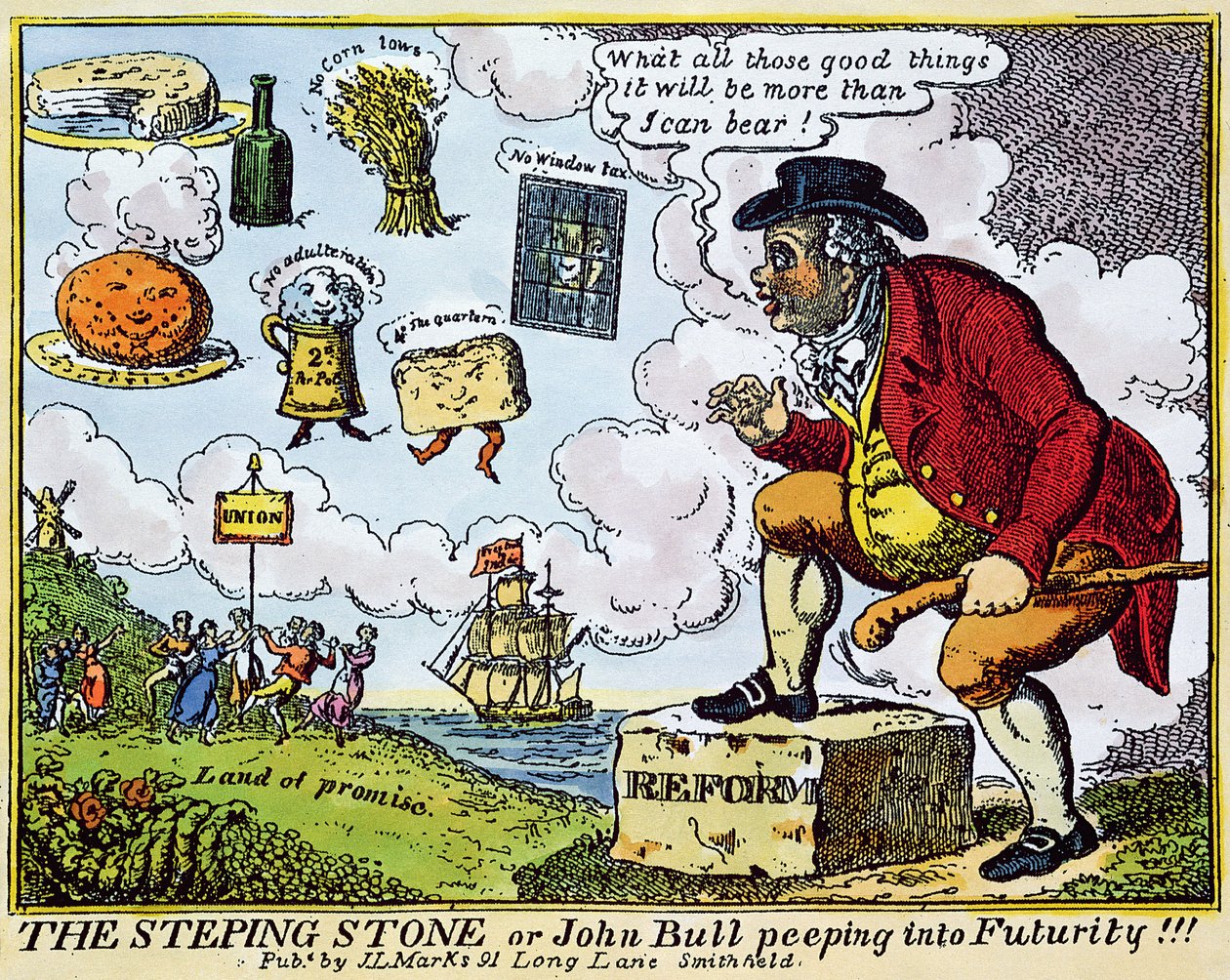 La Pierre de Gué, ou John Bull regardant dans le Futur!!! - English School
