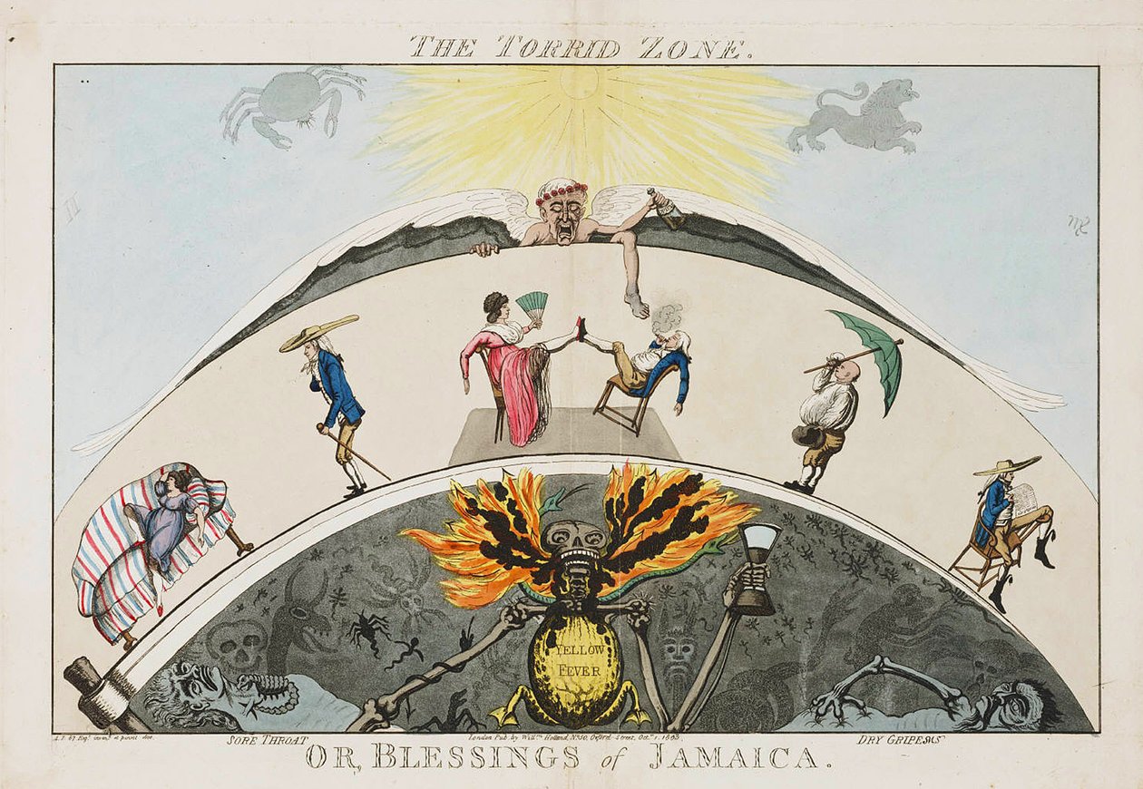 La Zone Torride, ou les Bénédictions de la Jamaïque. c.1800 (aquatinte colorée) - English School