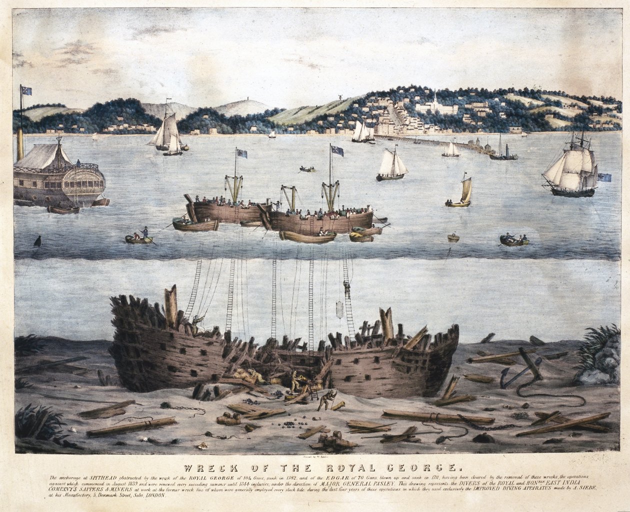 Le naufrage du Royal George, 1845 - English School
