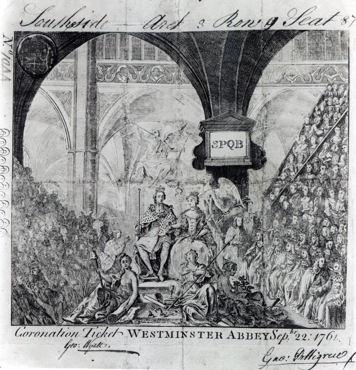 Billet pour le couronnement de George III à l