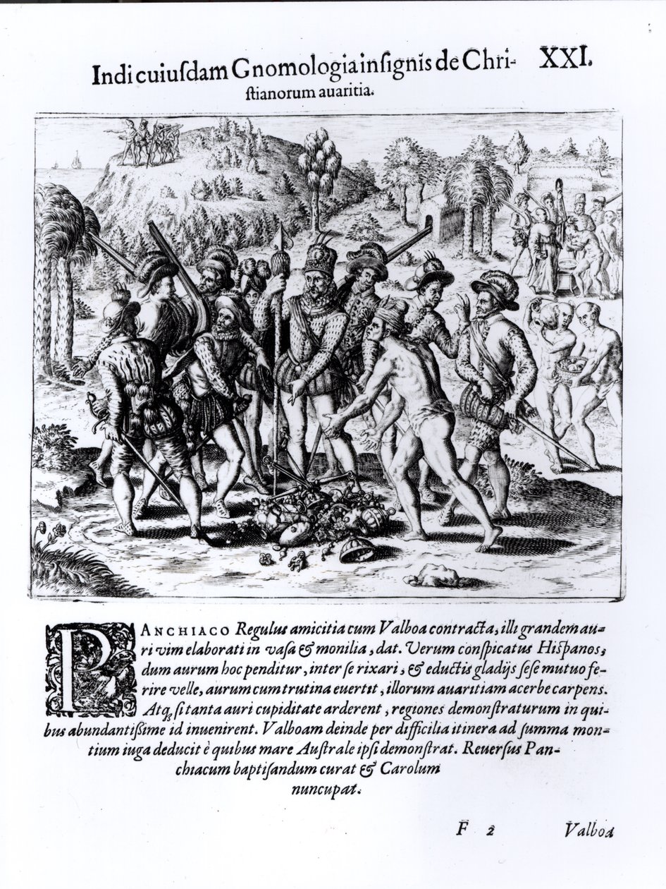 Vasco Nunez de Balboa démontrant l