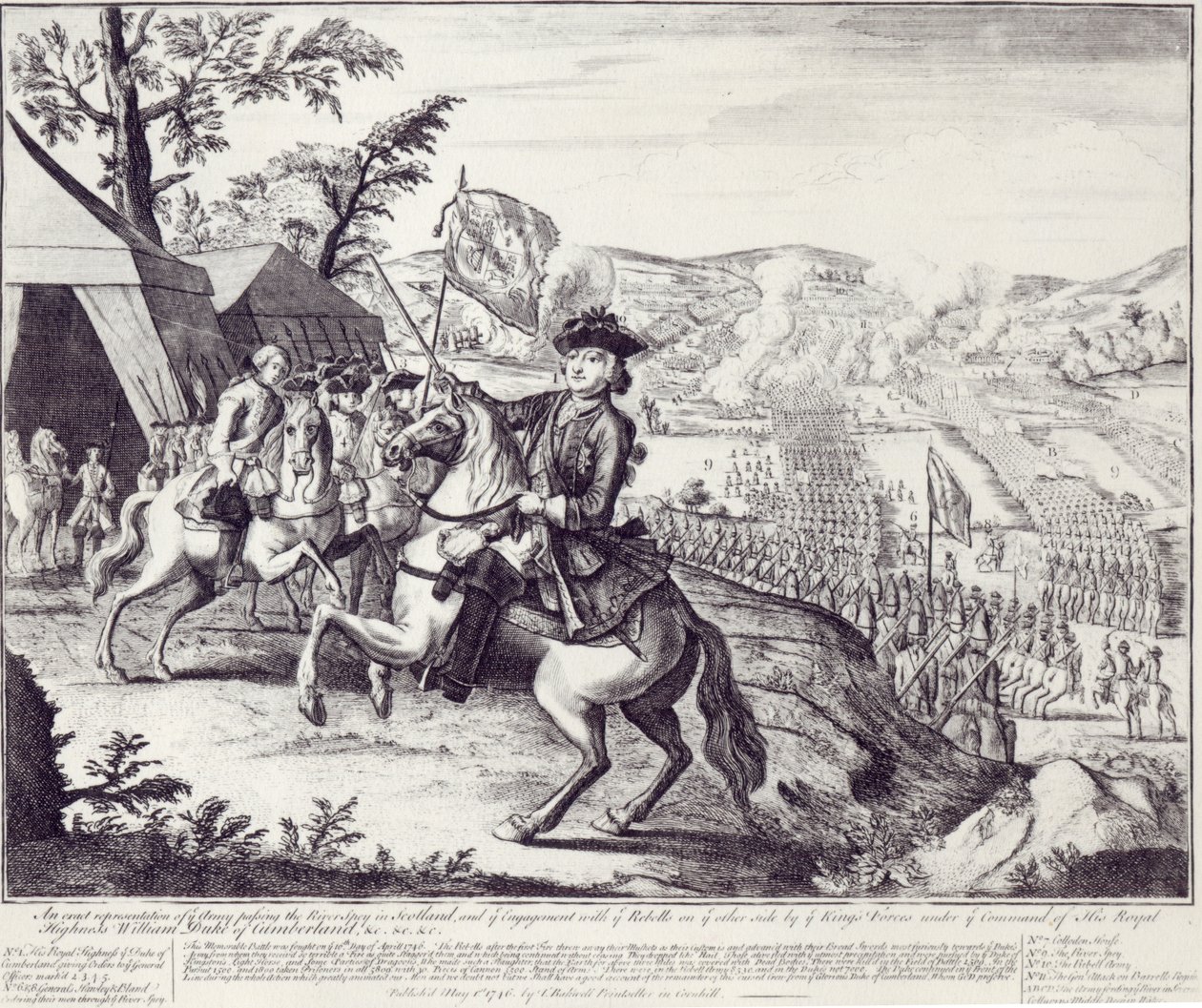 William Duc de Cumberland et les Forces Rebelles, 1er mai 1746 - English School