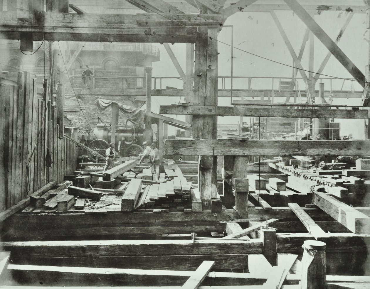 Pont de Blackfriars : travaux de construction en cours, 1869 - English Photographer