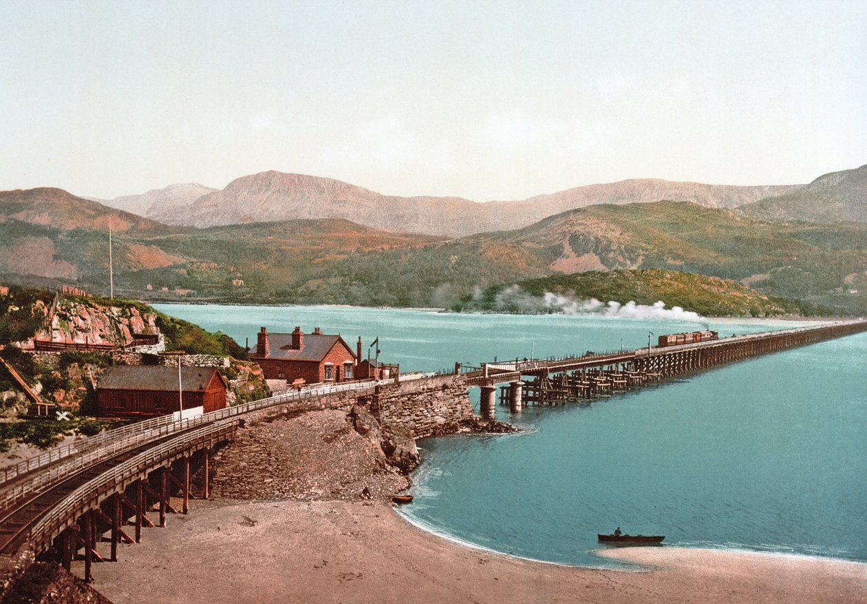 Cadair Idris et pont de Barmouth, pub. c.1900 - English Photographer