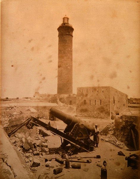 Fort du phare après le bombardement d