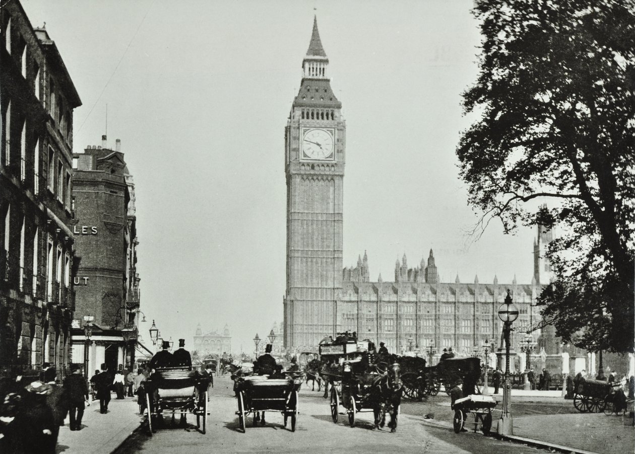 Parliament Square, Westminster LB : Parliament Square vue vers Bridge Street, 1895 - English Photographer