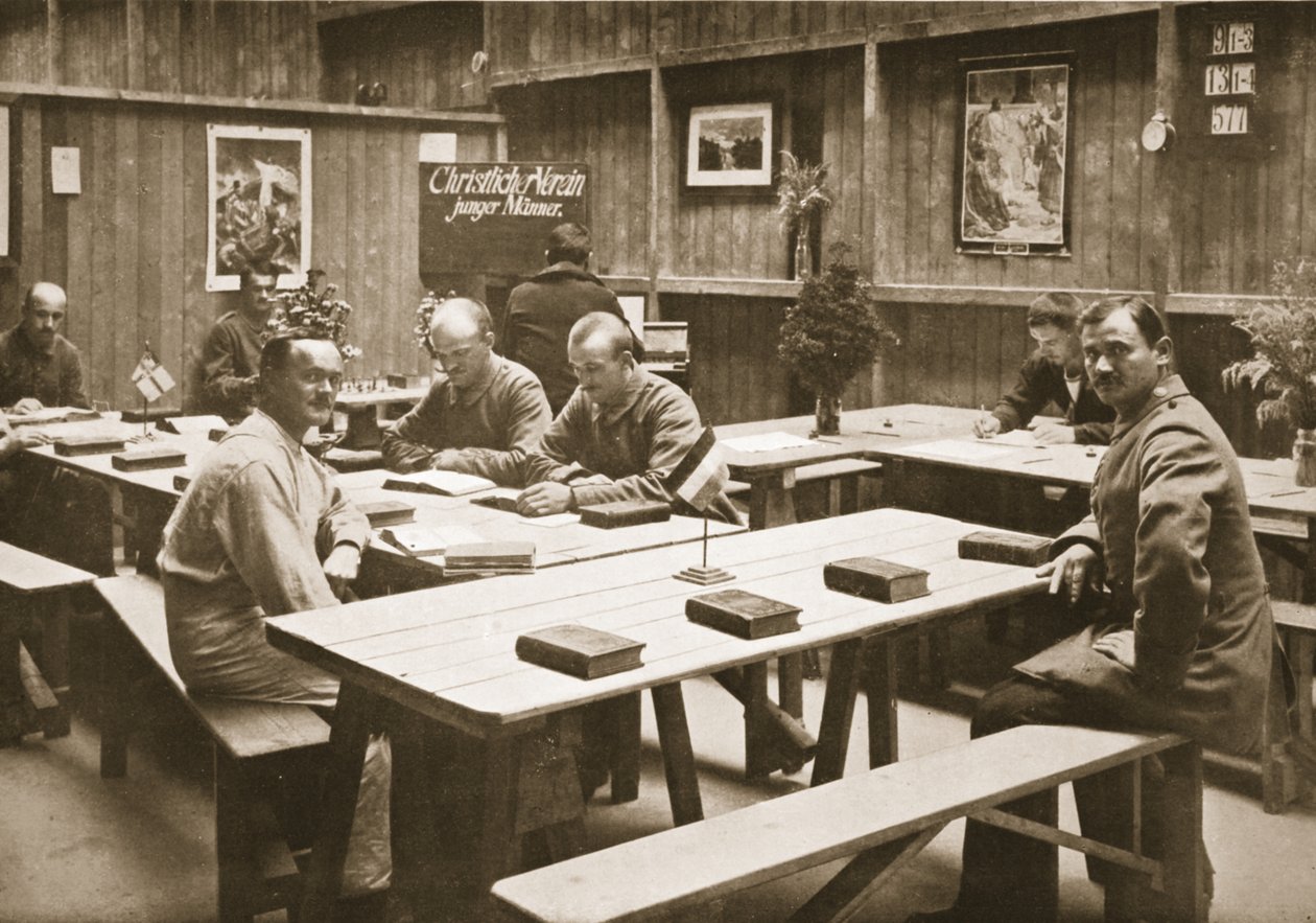 La salle de lecture, Handforth, illustration de Prisonniers allemands en Grande-Bretagne - English Photographer