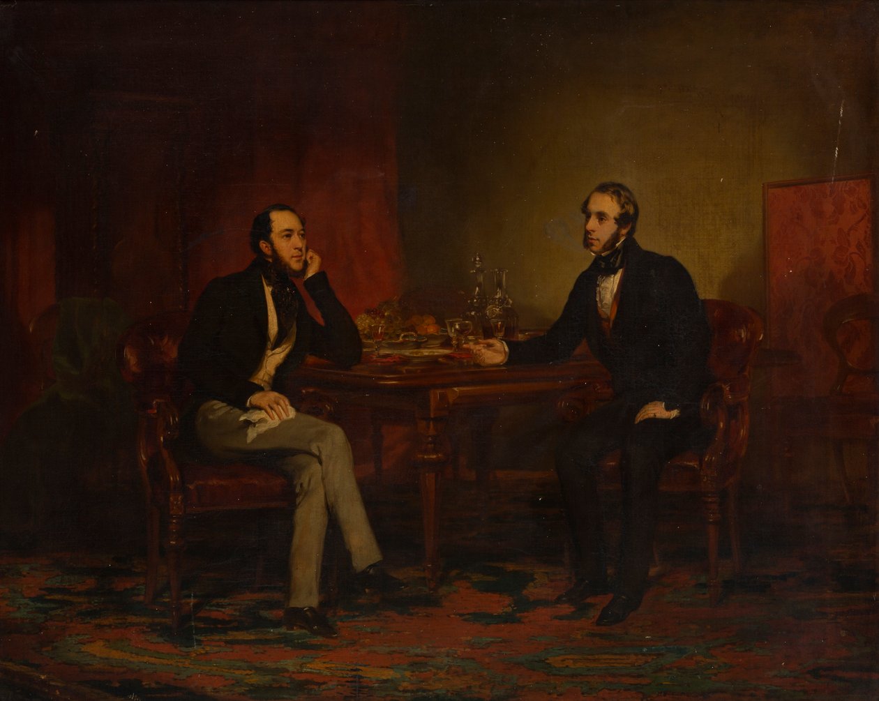 Une conversation, vers 1840 - English School