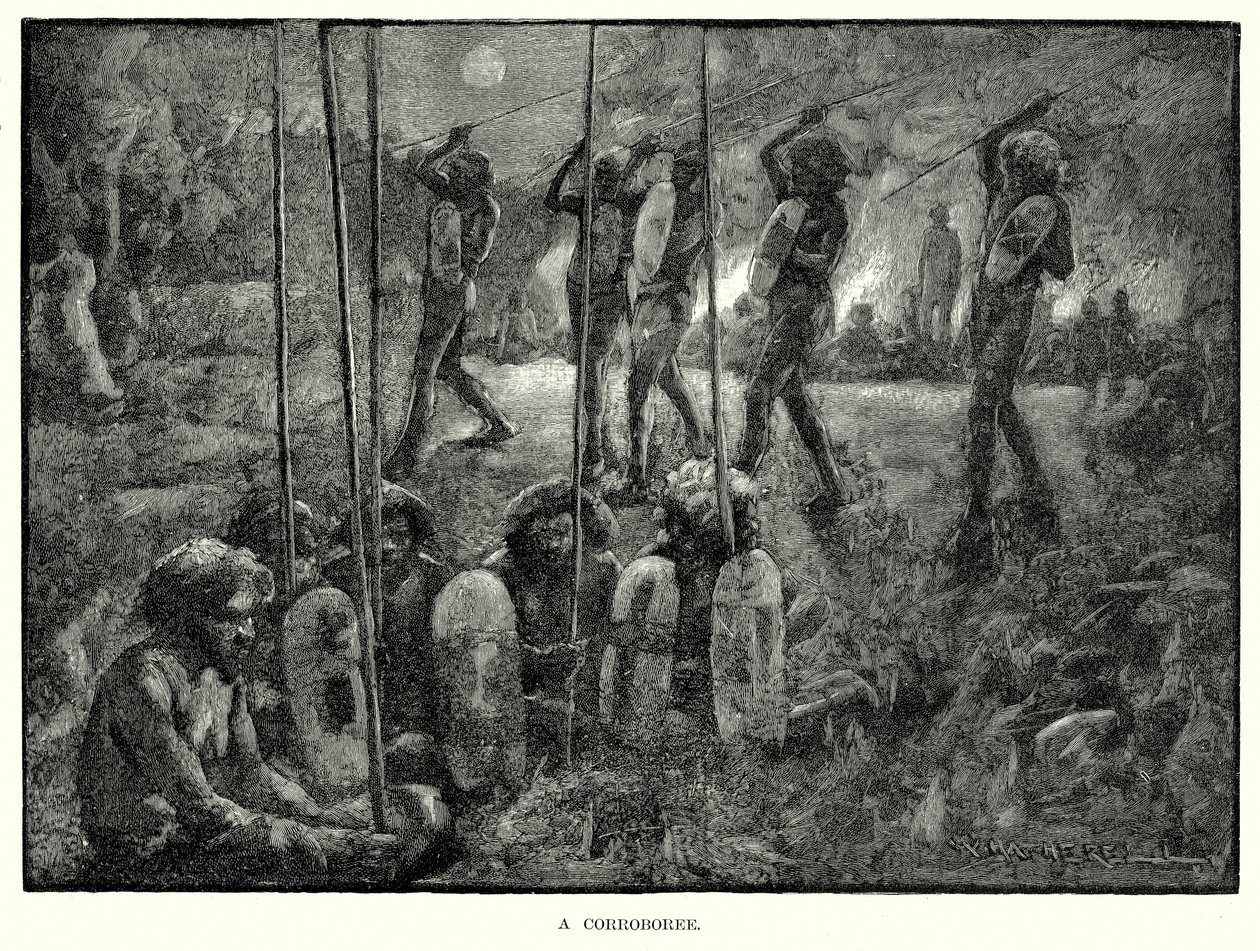 A Corroboree (gravure) - English School