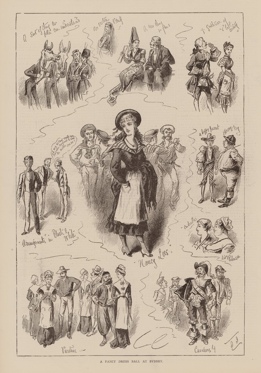 Bal costumé à Sydney (gravure) - English School