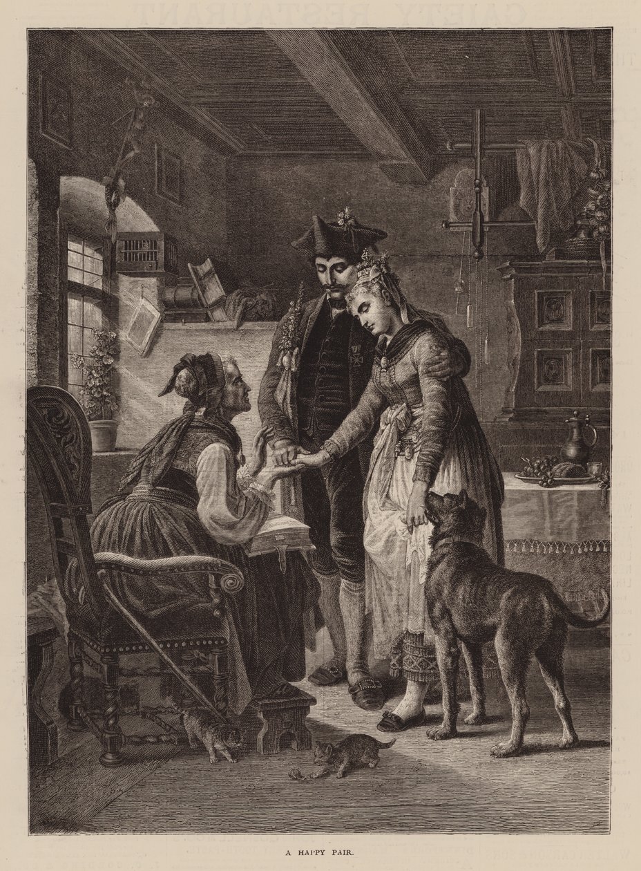 Une paire heureuse (gravure) - English School