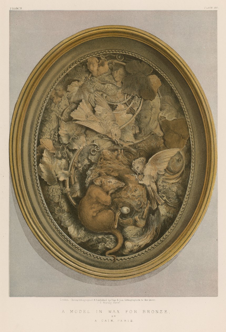 Modèle en cire pour le bronze par A Cain, Paris (chromolitho) - English School