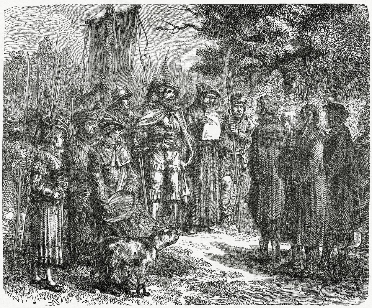 Un chevalier brigand exigeant un tribut, 1882 - English School