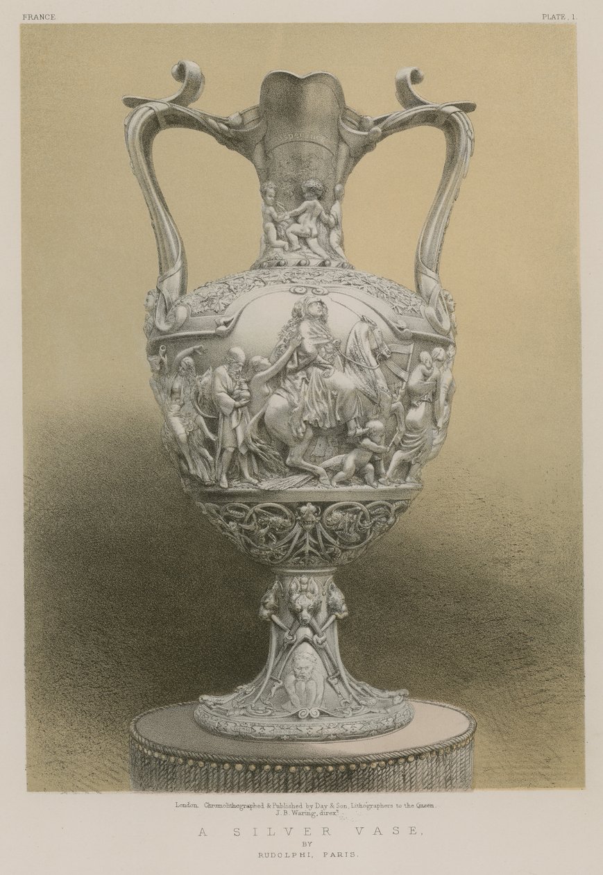 Vase en argent de Rudolphi, Paris (chromolitho) - English School
