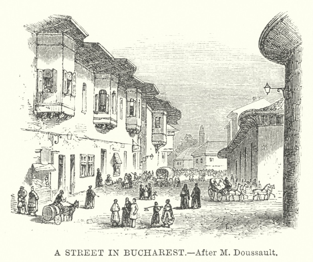 Une rue de Bucarest (gravure) - English School