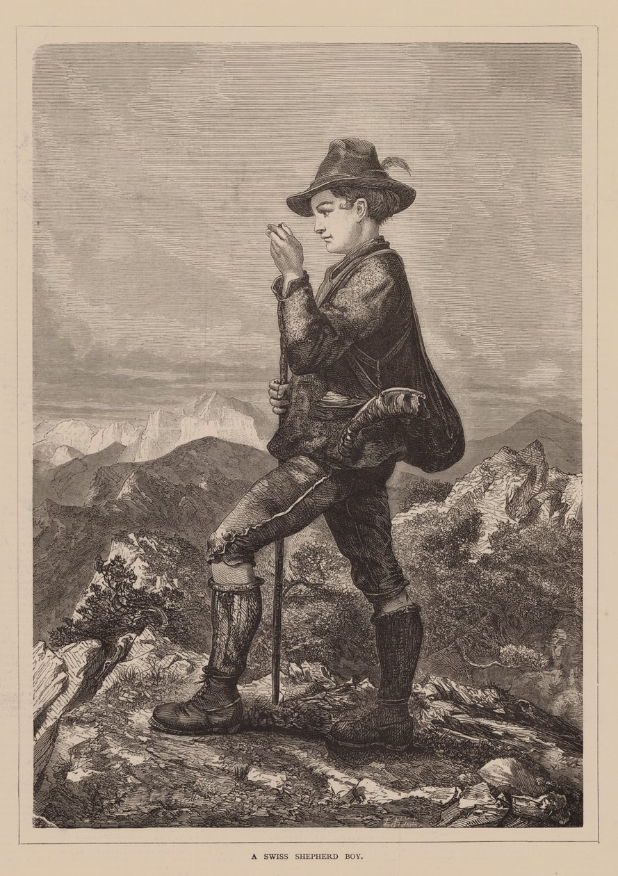 Un berger suisse (gravure) - English School