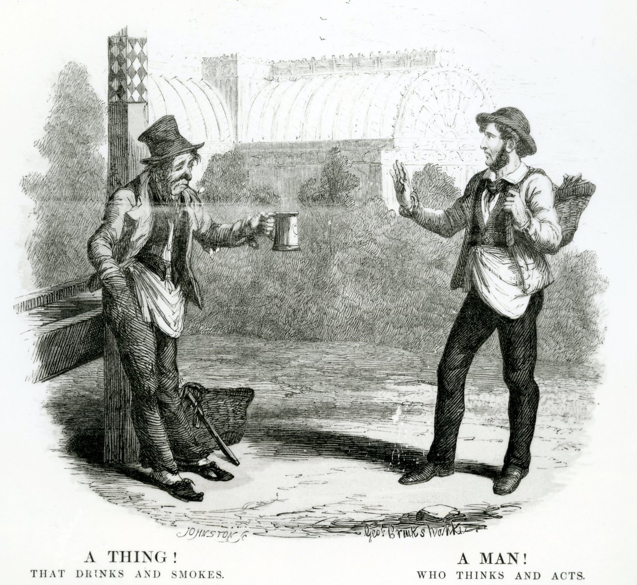 Une chose! Qui boit et fume; Un homme! Qui pense et agit, 19ème siècle - English School