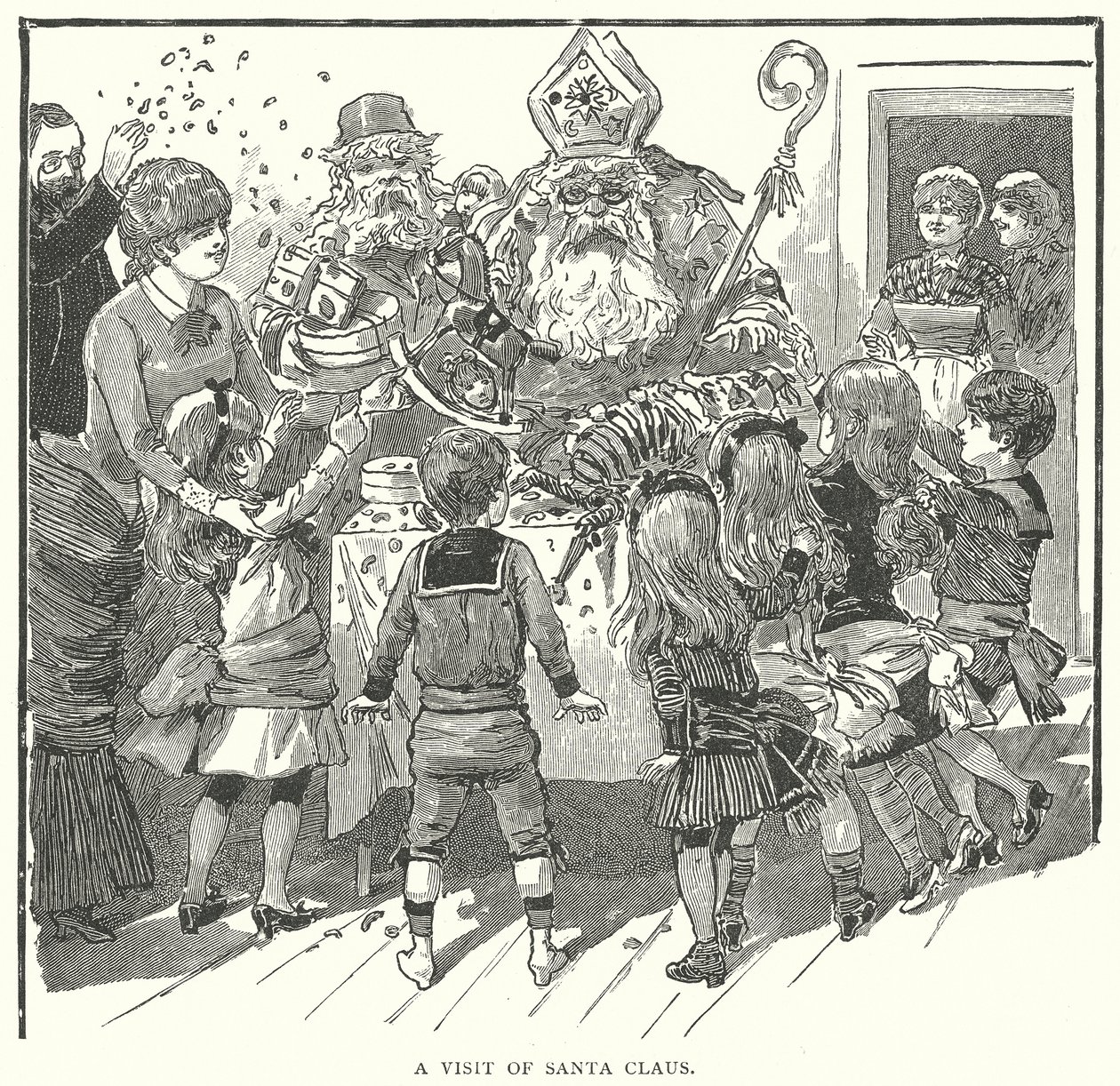 Une visite du Père Noël (gravure) - English School