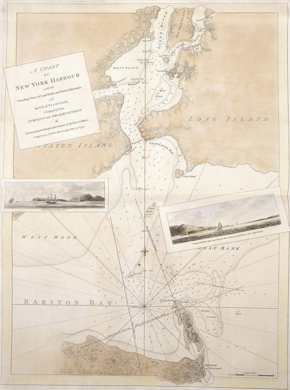 Une carte du port de New York, 1774-1779 - English School