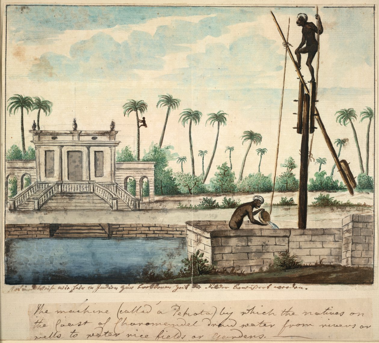 Un jardin colonial montrant l