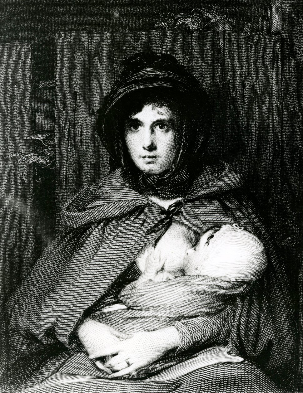 Une mère allaitant son bébé - English School