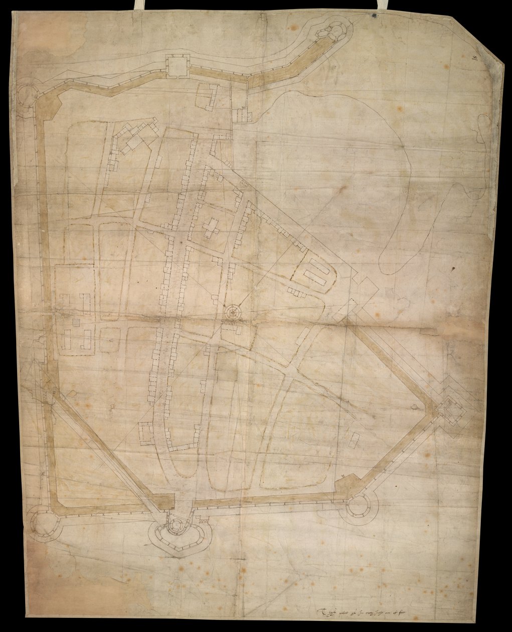 Plan des fortifications de la ville de Portsmouth, vers 1545-1546 - English School