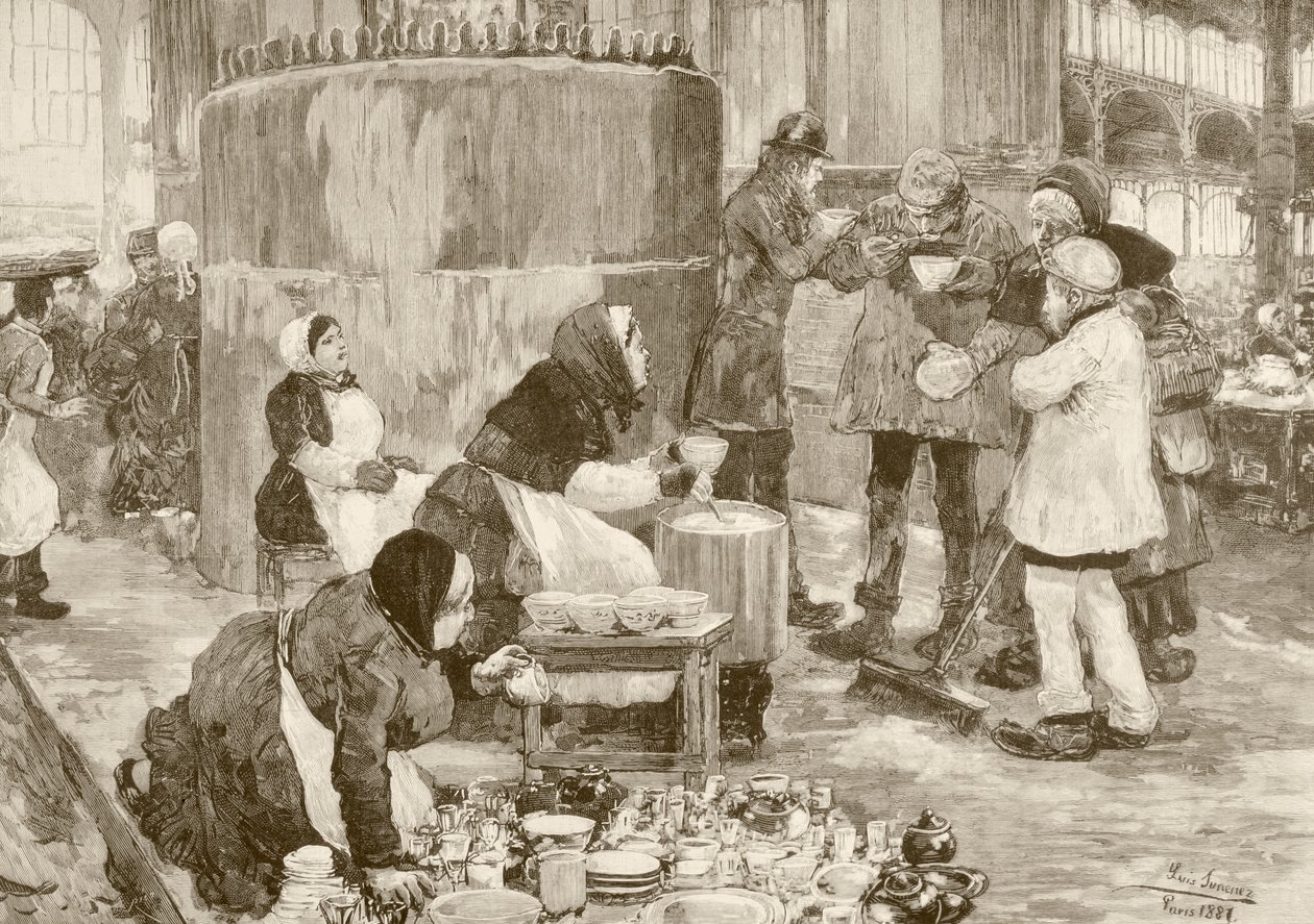 Une soupe populaire à Paris dans les années 1800 - English School