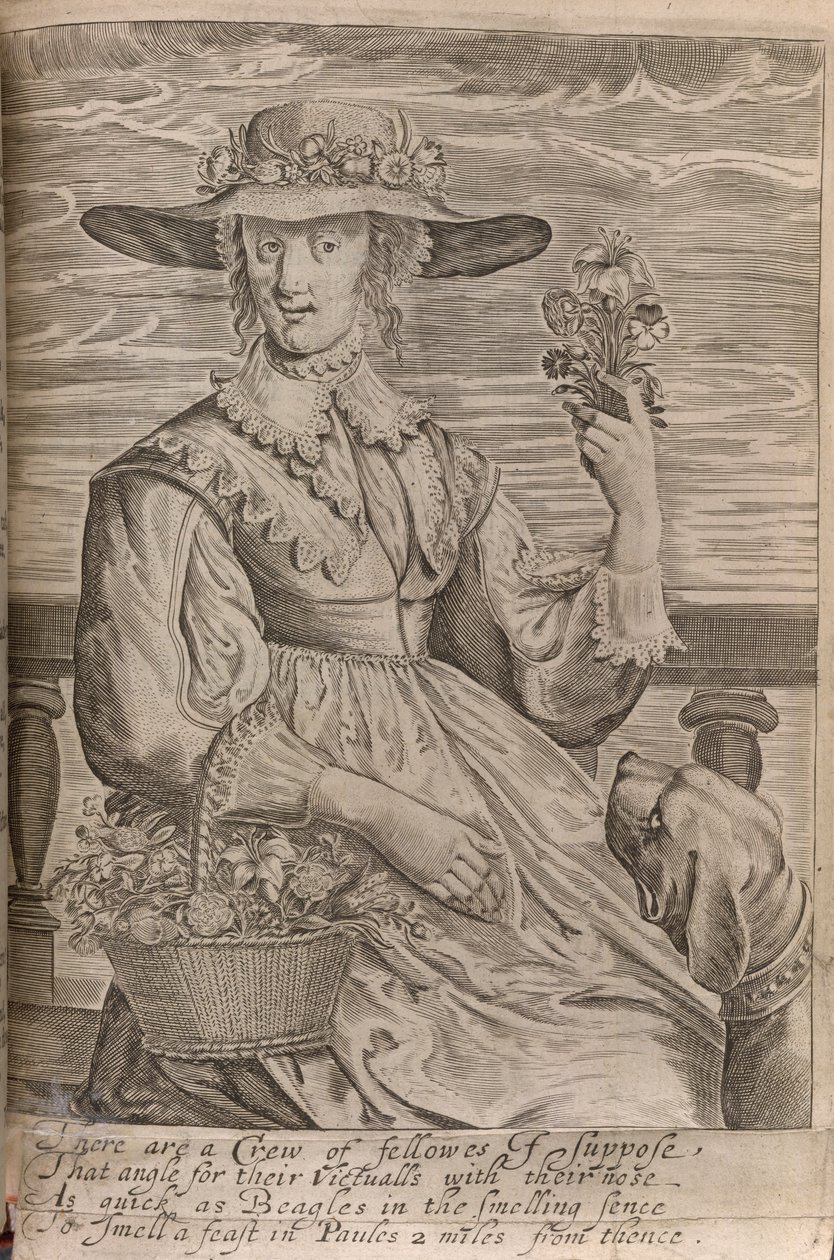 Une femme avec des fleurs, illustration de 