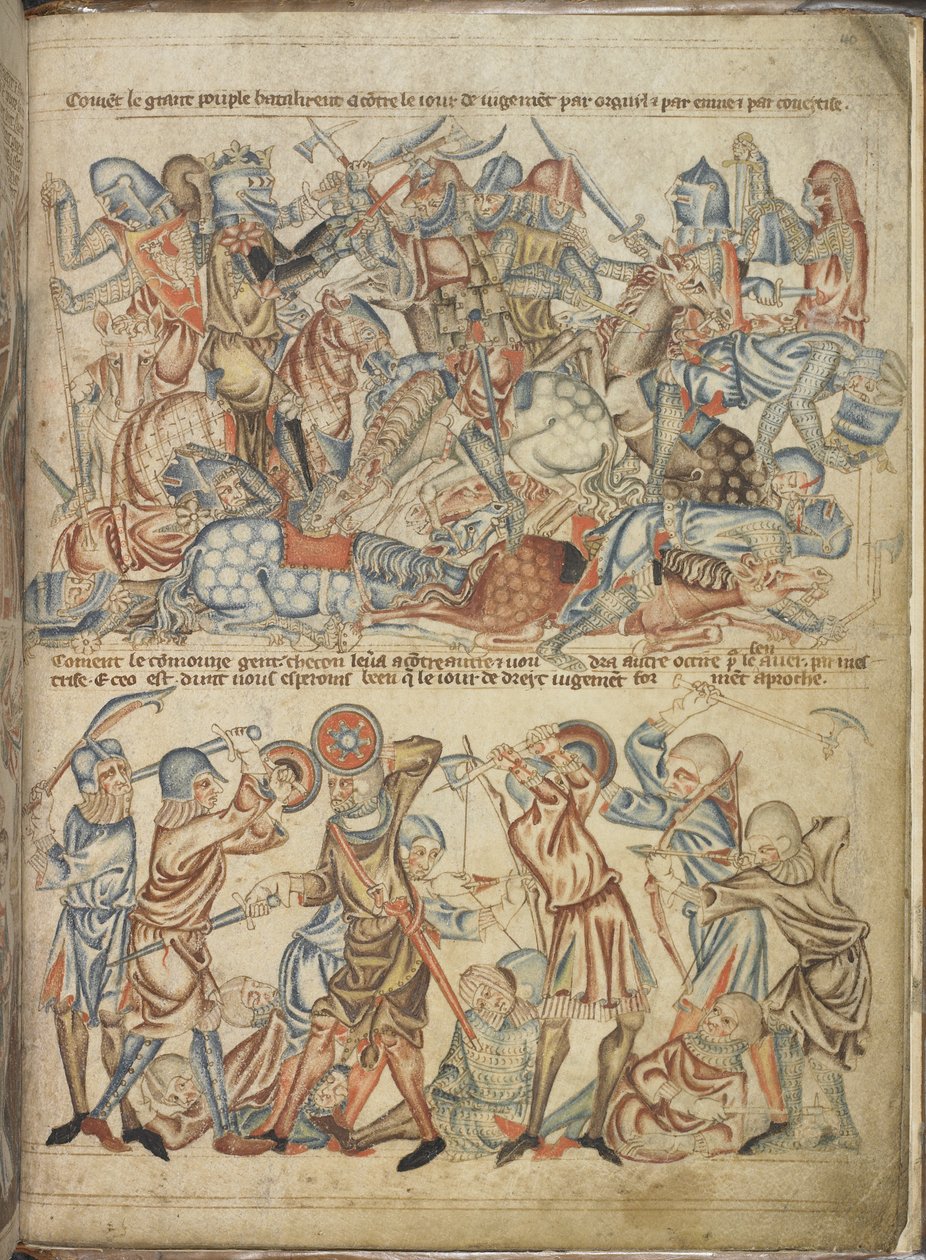 Add 47682 f.40 Pairs et roturiers se battant à la bataille de Bannockburn, tiré de la 